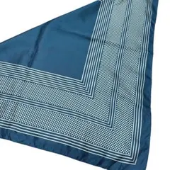 イタリア製 ヴィンテージ スカーフ ストライプ チェック柄 大判 ブルー