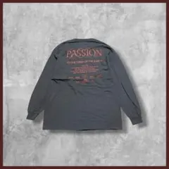 US古着 PASSION BRAND 両面プリント ロンT 長袖 グレー系 L
