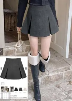 最終値下げGRL♡インパン裏地付ボックスプリーツフレアミニスカート