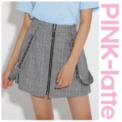 ニコラ掲載 ピンクラテ サス付スカート S 160 チェック