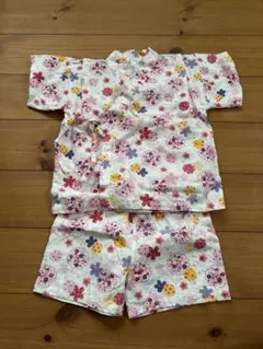 【送料込み】花柄 綿100% 甚平 サイズ90