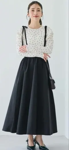 【最終値下げ中☆美品】cocaリボンストラップ付フレアスカート　M