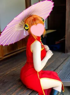 銀魂 神楽 チャイナ衣装 コスプレセット Sサイズ(小物・ウィッグ付き)