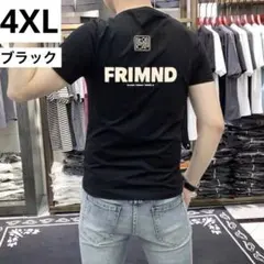 メンズ Tシャツ バックプリント ストリート ロゴ 半袖 ブラック　夏服
