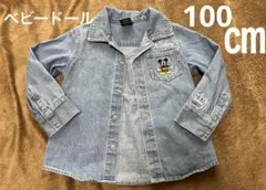 BABYDOLL ベビードール　デニム　長袖シャツ　100㎝　ミッキー　刺繍
