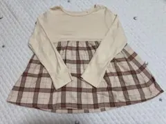 【最終価格】西松屋 ブラウン チェック柄 長袖トップス 120cm