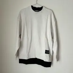 ZARA オーバーサイズクルーネック S ホワイト・ブラック