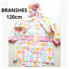 美品ブランシェス 120cm 女の子 レインコート ランドセル対応 雨具