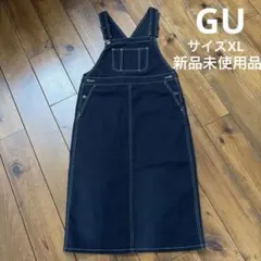 GU 黒のサロペット・オーバーオールジャンパースカート　サイズXL