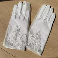 ホワイトシフォン刺繍グローブ