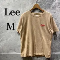 【美品】Lee メンズ Tシャツ M ベージュ ロゴ アメカジ バックプリント