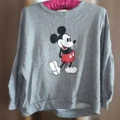 GLOBAL WORK ミッキーマウス トレーナー M 約7分丈