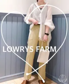【LOWRYS FARM】ギンガムシアーシャツＬＳ　ホワイト