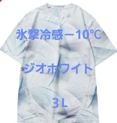 【3L】ジオホワイト氷撃冷感(R)-10℃プリント半袖Tシャツ ワークマン