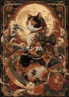 一作限り】紅の月と花をまとう三毛猫 A473 - メルカリ