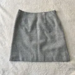 NATURAL BEAUTY BASIC チェック柄タイトスカート M グレー