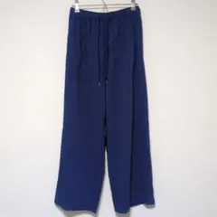 美品 エニィファム レーヨン混 イージー ワイドパンツ ブルー ウエストゴム 1のサムネイル