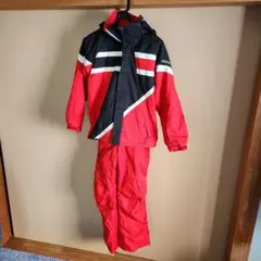 DESCENTE 子供用スキーウェア 赤黒