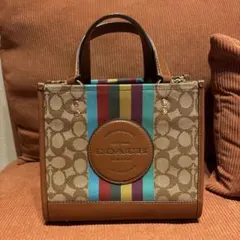 コーチトートバッグ 2way デンプシーシグネチャーレインボー