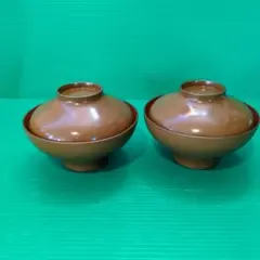 汁椀 木製漆器 2点 骨董 古道具 골동품