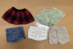 プティマイン、ラルフローレン、コンビ、GAPほか　スカート＆パンツ 5点まとめ