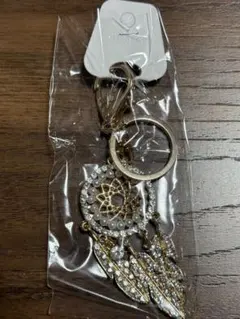 ドリームキャッチャー キーホルダー フェザー ラインストーン