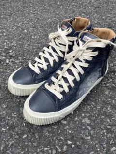 DIESEL ネイビー デニム ハイカットスニーカー　ブーツ