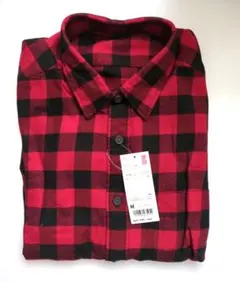 UNIQLO＊フランネルチェックシャツ M Red