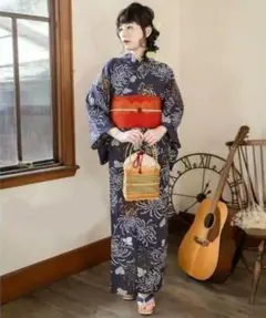 ◇ノー皺加工最高級クールパス◇モダン翡翠緑の花古典夏浴衣◇洗える