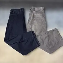 GUバレルレッグジーンズ