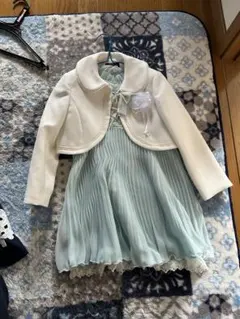 水色 フリル付きドレスとジャケット 130センチ