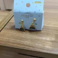 【未使用•美品】富士山デザイン ゴールドイヤリング