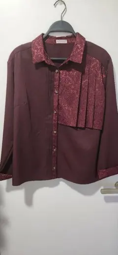 アクシーズファム　ジャカード　 シャツ　レッド　赤　ジャガード