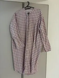 前開きマタニティパジャマ　M-L ピンクチェック