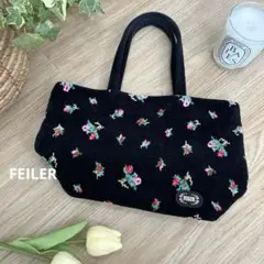 FEILERフェイラー　リアローズバッグ　トートハンド　シュニール織　フラワー花