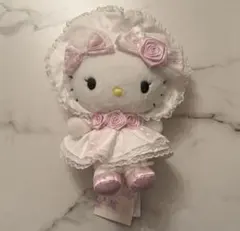 タグ付き未使用 ホワイトフリルデザインシリーズ ぬいぐるみ キティ