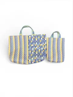 入学準備に◎ 上履き入れ＆レッスンバッグ 2点セット（ブルー）