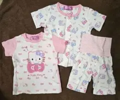 バースデイ キティちゃん 半袖パジャマ 3点セット 80 ピンク 腹巻きパンツ