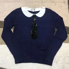 Forever 21 ネクタイ柄 ネイビートップス