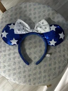 ディズニー ミニー カチューシャ ブルー スパンコール 星