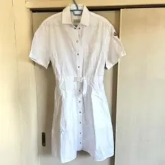 MONCLER ホワイト シャツワンピース 半袖