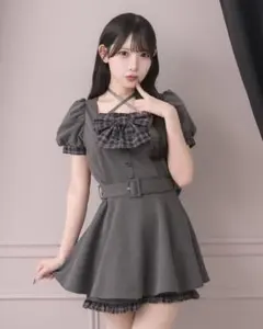 amerge check flare corset onepiece - メルカリ