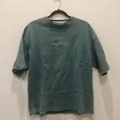 グリーン 半袖Tシャツ フロントバックプリント