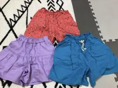 UNIQLO GU 半ズボン3点セット（紫・赤・水色）