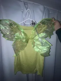 ティンカーベル コスプレ 仮装 衣装 妖精 ハロウィン 妖精の羽＆魔法の杖セット