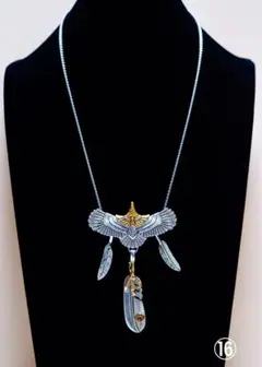 イーグル＆金爪フェザー＆スモールフェザーネックレス メンズ＆レディース