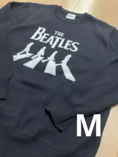 THE BEATLES スウェット メンズ 長袖 ニット風 ブラックのサムネイル