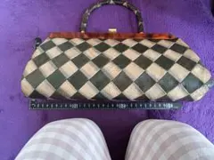 ハンドバッグ パイソン型押し ダイヤ柄 - メルカリ