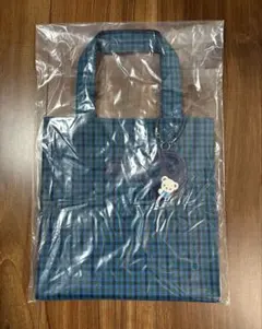 新品未開封 familiar ファミリア トートバッグ 青 チェック 大 - メルカリ