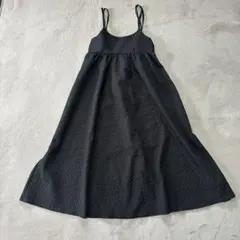 【新品】GRL エンボス花柄フレアジャンパースカート ブラック フリーサイズ